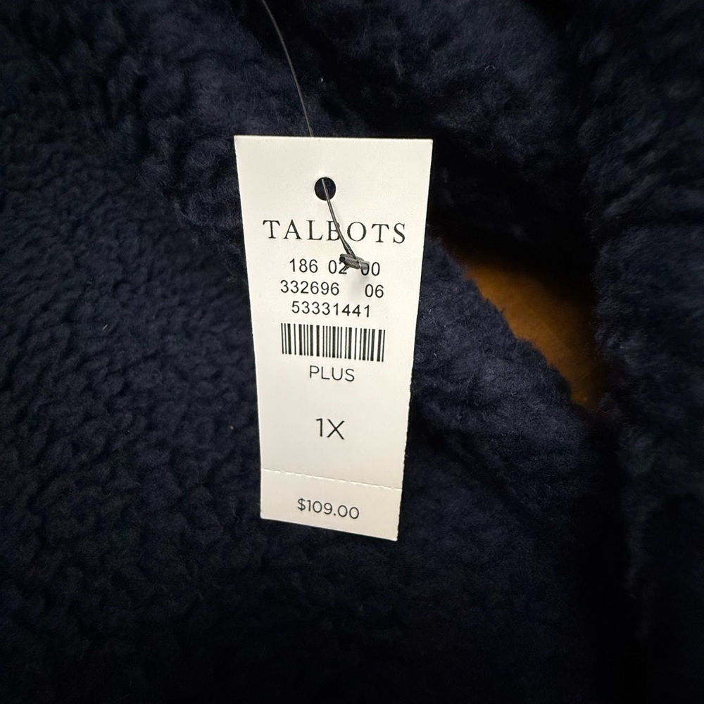 Talbots Sherpa Colorblock Jacket 1X - Picture 4 of 11